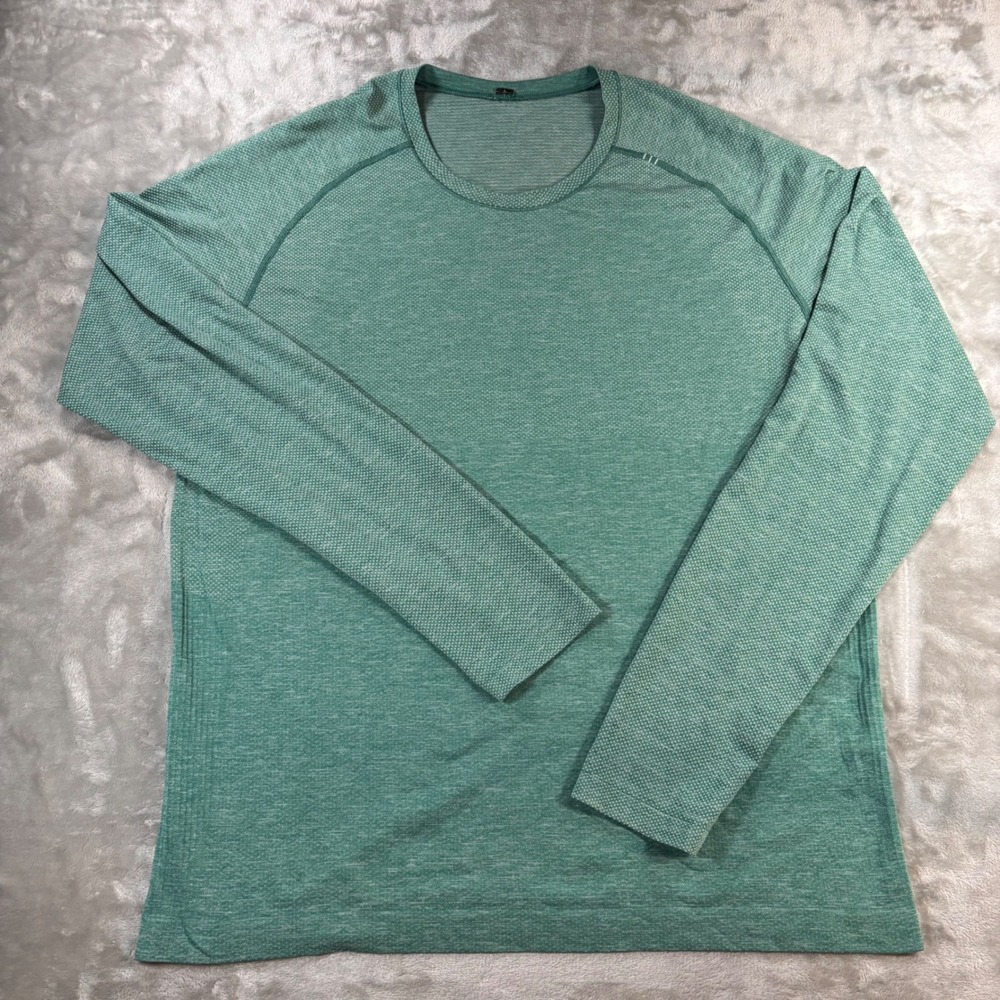 Lululemon Metal Vent Tech Long Sleeve Shirt Mens Large Green Heathered Active